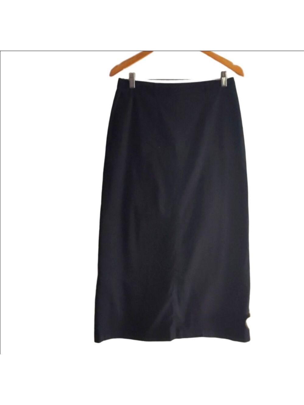 Cleo Petites Black Maxi Skirt Size 10P Stretch Pockets Minimalist Goth Grunge